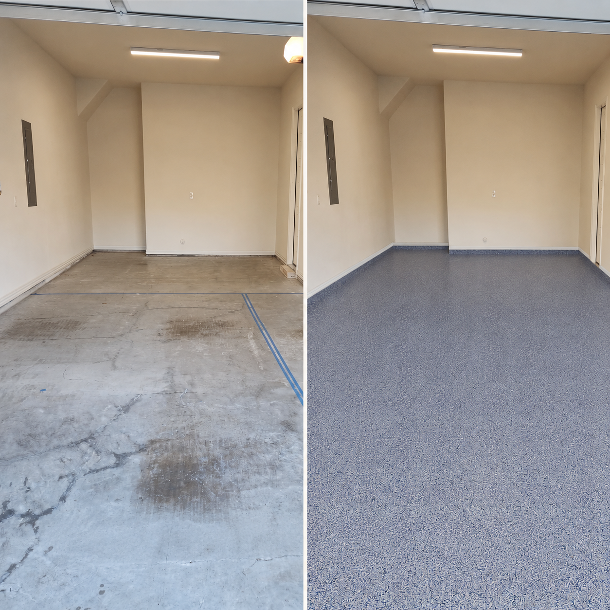 Pittsburgh basement floor before and after